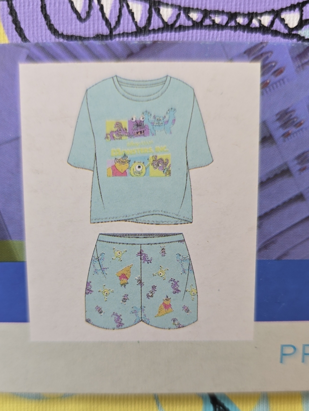 NWT Primark X Disney Monsters Inc. Pajama Set MED Blue - Picture 5 of 9